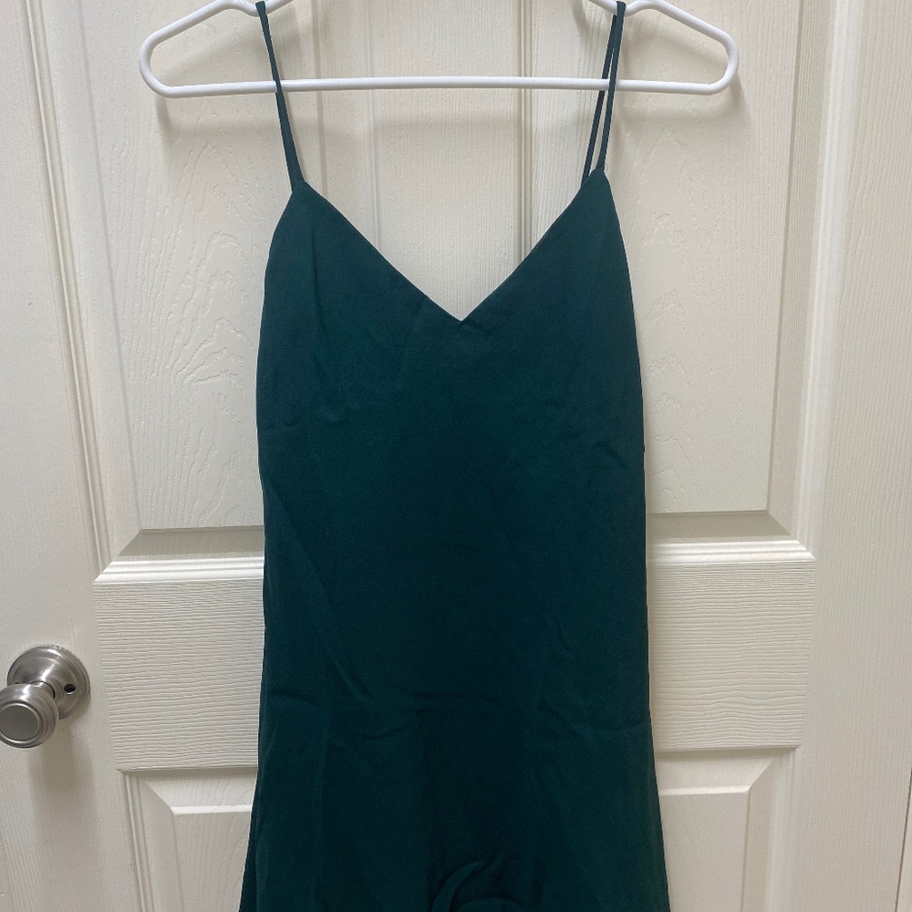 Juniors 90s Green Slip Dress